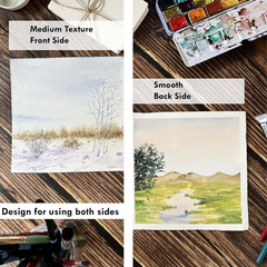 Deckle Edge Watercolor Paper, 100% Cotton, 140 LB, 300 GSM, 4×6”, 30 Sheets M…