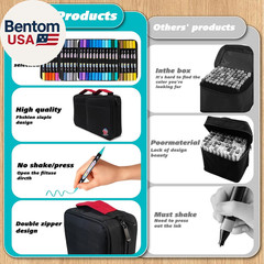 Acrylic Paint Markers for Adults, 108 Colors Dual Tip, Double Zipper Design Topg