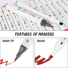 Alcohol Markers Brush Tip Double Tipped Art Marker 80 Count Suitable For Adults