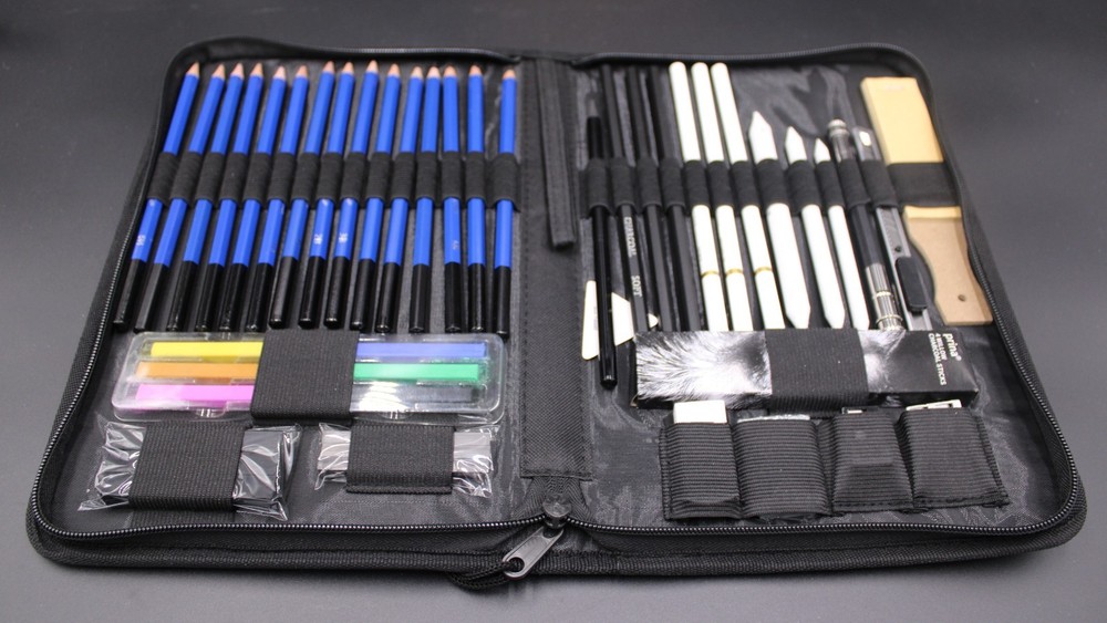 Prina 50 Pack Drawing Set Sketch Kit Sketching Supplies 3-Color Sketch Pad