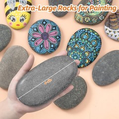 20 Pcs River Rocks Painting 3.3-4.5 Inch Large Smooth Flat DIY Art Stone