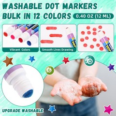 48 Pack Dot Markers for Kids, 24 Assorted Colors Daubers Bulk, Washable Marke…