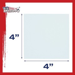 Blank Cotton Canvas Panels 4″x4″ 24 Pack Mounted Art Boards Paint Supplies Craft