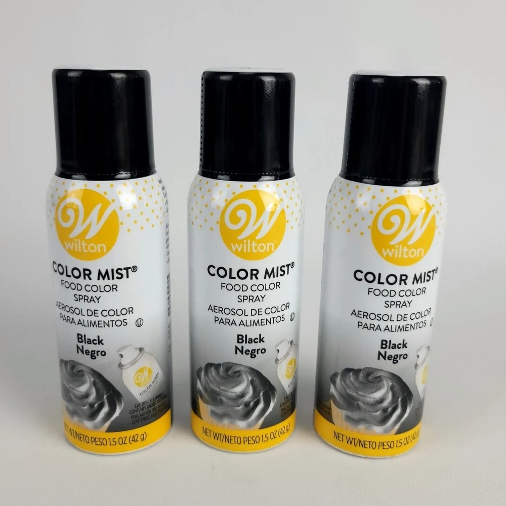 (Lot of 3) Color Mist Food Spray Black 1.5 Ounces-Black New
