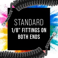 10′ Coiled Airbrush Air Hose 1/8″ Fitting Ends Coupling Compressor