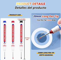 4pcs Deep Hole Marker Pens 20mm Long Nib Waterproof Metal Wood Marking – NEW