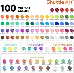 127 Colors Acrylic Paint Set with Brushes & Accessories, 2oz
