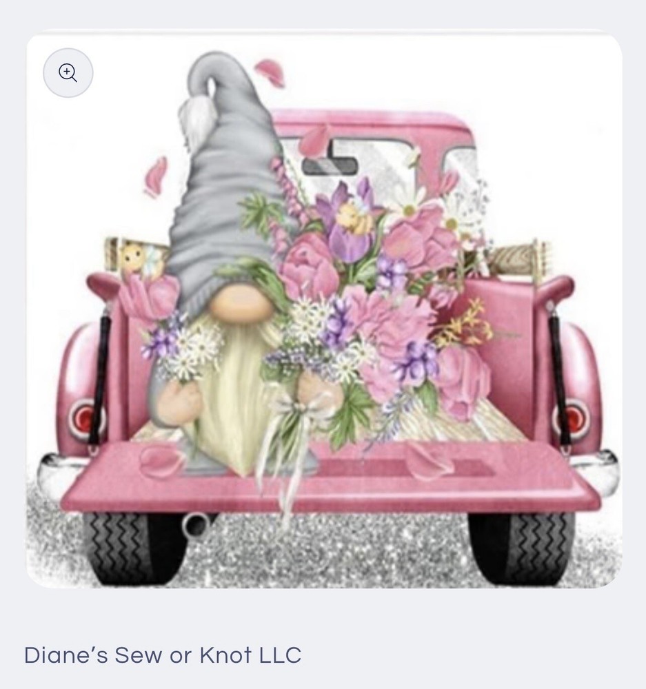 Diamond Dots Painting Kit 30 x 40 cm Gnome Pink Truck