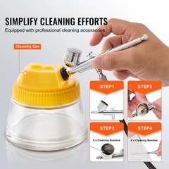 SucceBuy Airbrush Kit Dual Fan Air Compressor Professional Airbrushing System