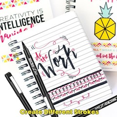 8 PCS Hand Lettering Pens Calligraphy Brush Markers For Beginners Black Ink