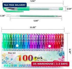 Aen Art Glitter Gel Pens, 100 Color Glitter Pen Set for Making Cards, 30% More I