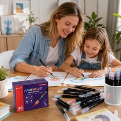 12/24/36 Colors Acrylic Paint Marker Pens Drawing Markers Set Waterproof Gift US