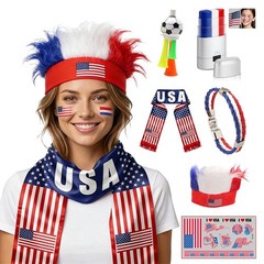 SeunKieer 2026 USA Soccer Supporters Fan Kit – Face Large, United States
