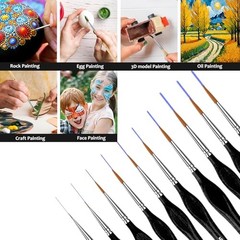 PC Miniature Paint Brush for Fine Detailing,Small Painting Brushes Set 10 Black