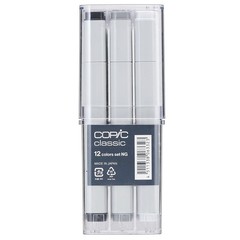 12pc Set Alcohol Markers – Neutral Gray, Copic Classic Style, Art Supplies