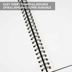 8.5″x11″ Hardbound Sketch Book, Double-Sided Hardcover Sketchbook, Spiral Sketch
