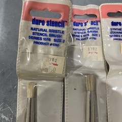 4 DURO ART GOLD SYNTHETIC HAIR PAINT BRUSHes -2 Stencil, Angular & Square Shader