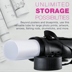 Drafting Drawing Poster Tube EXTRA-LARGE Black Diameter: 7-1/4”, Length: 32“-52”