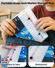 JusArt 48 Colors Dual Tip Acrylic Paint Markers with Dot and Fine Tip, No-Ble