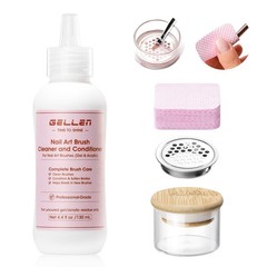 Nail Art Brush Cleaner Set, 130ml Rose Oily Acrylic Brush Cleaner Liquid with…