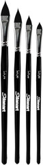 Sdanart Cat Tongue Watercolor Brushes,4 PCS Oval Wash Paint Brushes for Acrylic