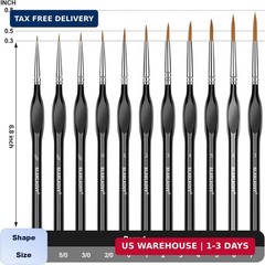 11 Pcs Detail Paint Brushes with Triangular Handles, Paint by Numbers | Paint Br