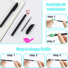 4 Pc Magic Grooved Practice Copybook,Reusable Letter Tracing Books,Handwriting