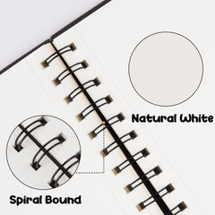 5.8X8.3In Sketch Book, 60Sheets Spiral Bound Notebooks, Natural White 92Lbs/150G
