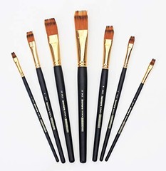 7-Pc Flat Rake Paint Brush Set – Acrylic, Watercolor & Oil Texture Brushes