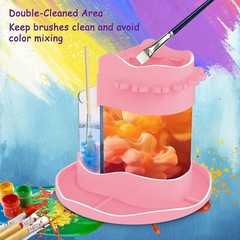 Painting Brush Cleaner Rinse Cup, Washable Silicone all-in-one brush cleaning