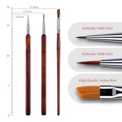 Kolinsky Sable Miniature Paint Brushes- 3pcs Detail Paint Brushes Drybrush for