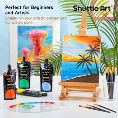 Shuttle Art Acrylic Paint, 18 Colors 4.06 Fl Oz (Pack of 18), 18