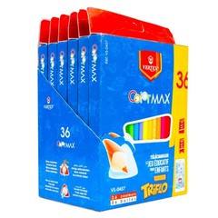 VERTEX ColorMAX 36 Colored Pencils Set – Triangular Ergonomic Grip – Kids Art