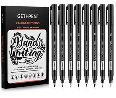 Calligraphy Brush Pen Set, Black Archival Ink for Hand Lettering