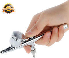 Dual Action Airbrush Kit Gravity Feed Paint Spray Gun Set 0.3mm