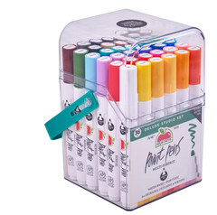 Apple Barrel Multi-Surface Paint Pens Deluxe Studio Set, Medium Tip, 36 Piece