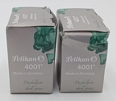 Pelikan 4001 Ink Dark Green 30ml, 1 fl. oz Bottle Lot of 2