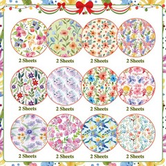 Konsait 24 Sheets Spring Floral Scrapbook Paper 12×12, Double Multicolor