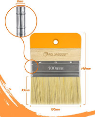 4 Inch Flat Paddle Paint Brush – Wide Flat Brush with Short Handle for Oil, Wate