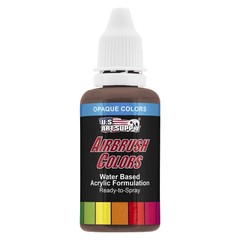 US Art Supply 1-Ounce Opaque Dark Brown Airbrush Paint