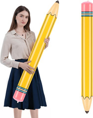 43-Inch Inflatable Pencil Giant Blow up Pencil Colorful Inflatable Crayons, Birt