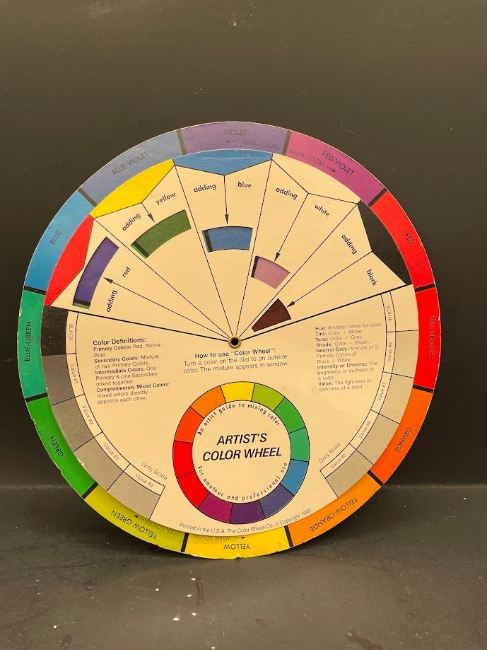 1989 The Color Wheel Co. Artists Color Wheel Vintage Spinning Color Wheel