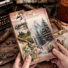 160 Sheets Nature Scrapbook Paper Junk Journal Collage Craft Decorative Set