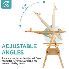 Solid Beech Wood HFrame Easel, Large Painting Easel with Storage Box and Pale…
