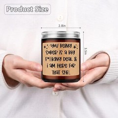 Fairy’s Gift Sober Candle, Sobriety Gifts for Women Men, Funny Brown-Lavender