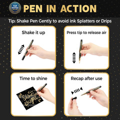 3Pcs Chrome Paint Markers, Gold Color Permanent Mirror Liquid Chrome Pens for…