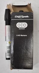 Lot of 6 ChartPak AD Markers Ruby Red Tri-Nib Fine Point Medium Weight P-83