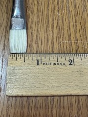 Box of 12 White Bristle Flat Paint Brushes #7, Oil / Acrylic, New, Hog Hair