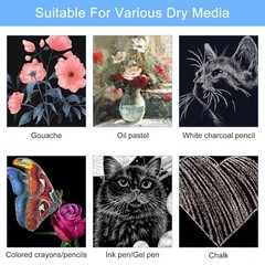 100 Sheets Black Sketch Drawing Paper Heavyweight 150 GSM /100 Lbs Artist Dra…