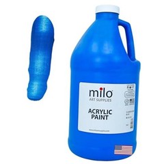 Neon Acrylic Paint | 64 oz Bottle Half Gallon | Glows UV in Fluorescent Blue